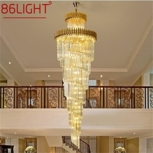 86LIGHT Luxury Crystal Chandelier Lamp Fixtures Pendant Light Postmodern Home LED Decorative for Stairs Hall