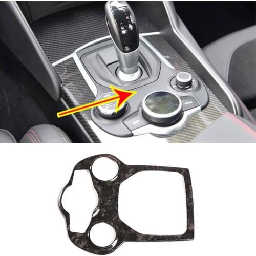 For Alfa Romeo Giulia 2017-19 real carbon fiber forged pattern car center console gearbox panel decoration plate auto parts