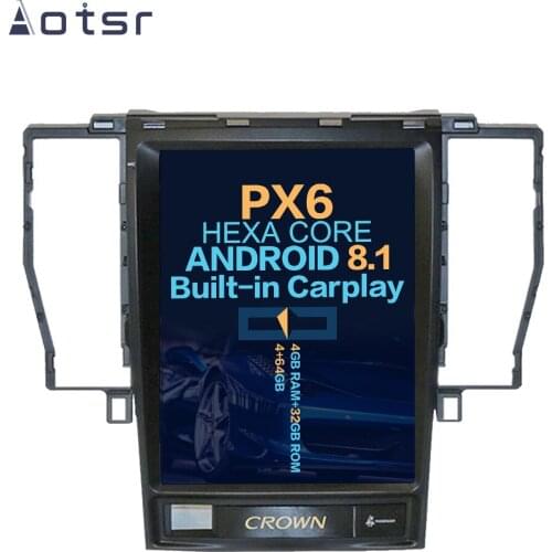 Aotsr Tesla 10.4" Vertical screen Android 8.1 Car Multimedia DVD player GPS Navigation For TOYOTA CROWN 2005-2009 carplay