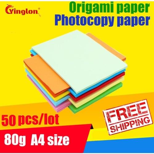 Free shipping a4 paper printer tracing copy paper 10 Color 50pcs/lot a4 paper 80gsm Children Handwork DIY Card Scrapbook drop