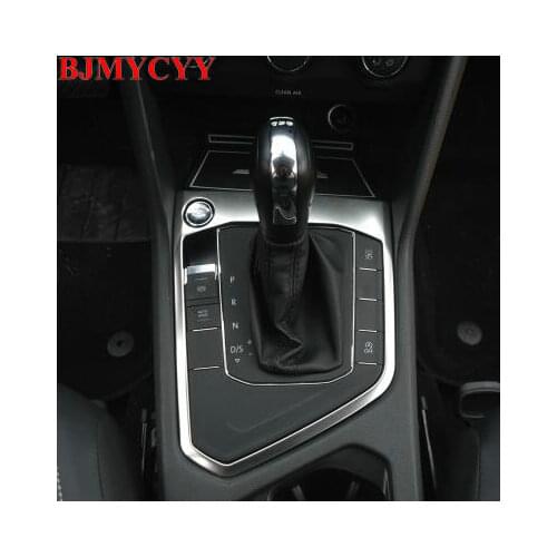 BJMYCYY 1PCS Panel of the automobile gear stainless steel decorative box For Volkswagen Tiguan 2017 Tiguan L