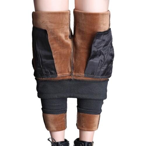 Large size 6XL 2019 Winter Women Pants Warm Plus Thick Velvet Pants Slim High Waist Stretch Pencil Pants Female Trousers 2038