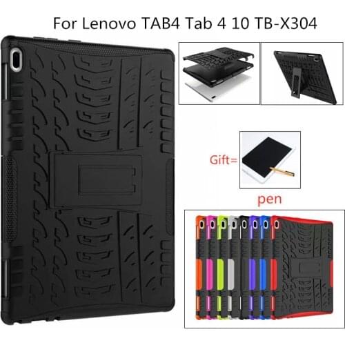 Tablet Case For Lenovo TAB4 Tab 4 10 TB-X304L TB-X304F TB-X304N 10.0" Armor Rugged Hybrid Hard PC+Soft TPU Protection Cover+ pen