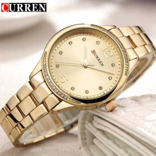 Curren 9003 Watches Women Brand Luxury Gold Quartz Watch Fashion Ladies Dress Elegant Wristwatch Gifts For Lady Relogio Feminin