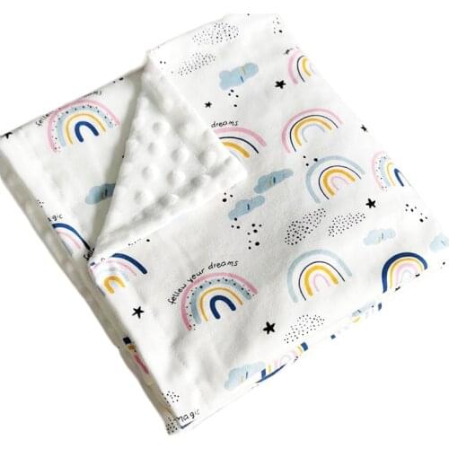 Baby Cotton Super Soft Blanket rainbow 3D dot Toddler Baby Blanket Swaddle 100x75cm