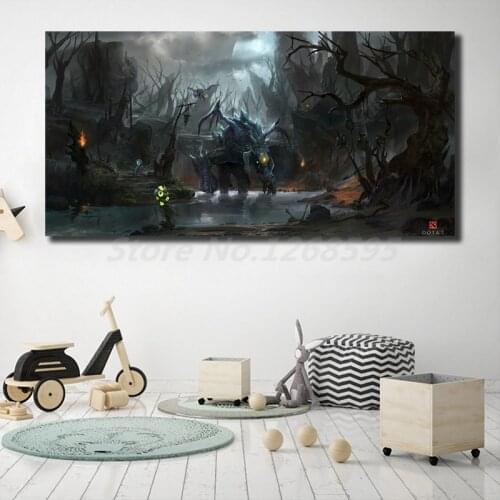 Dota 2 Roshan Wallpapers Wall Art Canvas Poster And Print Canvas Painting Decorative Picture For Office Living Room Home Decor