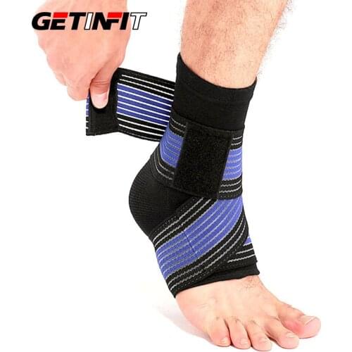 Getinfit 1PCS Professional Sports Ankle Strain Wraps Bandages Elastic Ankle Support Brace Protector For Fitness Running