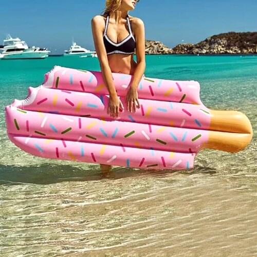 Summer Ice Cream Shape Giant Pool Float Inflatable Air Mattresses Swim Rings 70 Inchs Water Toys Adult Party Toy Float Lounger