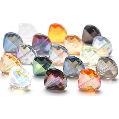 Faceted Lampwork Glass Beads For Jewelry Making Bulk 20MM Pressed Scallop Crystal Beads For Bracelets DIY Crafts Charms 10pcs