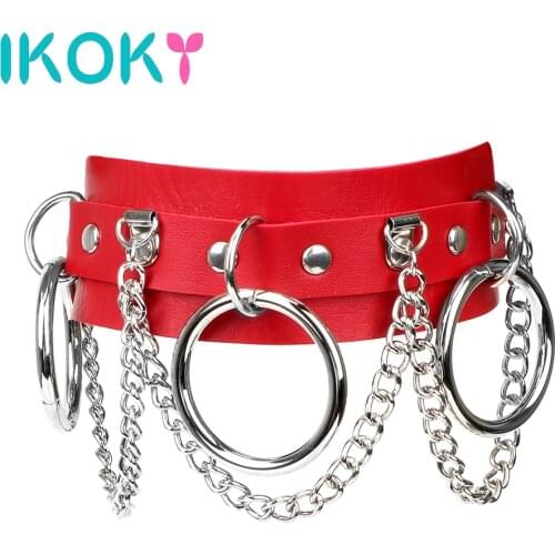 IKOKY Spike Rivet Buckle Collar Slave Restraints for Women Fetish Adjustable Erotic Toys SM Bondage Sex Toys for Couples