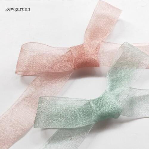 Kewgarden Handmade Tape 25mm 1" Nylon Voile Ribbons Lace Gauze DIY Flower Bowknot Accessories Packing Webbing Wholesale 25Yards