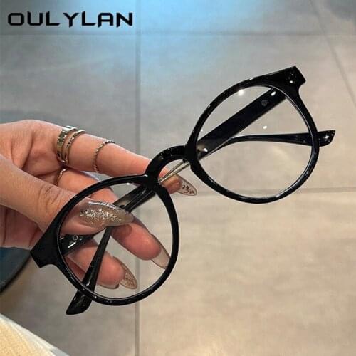 Oulylan Round Women’s Glasses Men Metal Frame Vintage Brand Trendy Optical Eyewear Myopia Computer Eyeglasses Big Frames