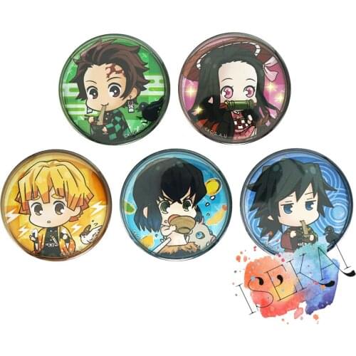 Demon Slayer: Kimetsu no Yaiba Anime Badge Kamado Tanjirou Nezuko Inosuke Zenitsu Tomioka Giyuu Metal Badge Brooch Pins