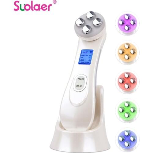 Mesotherapy Electroporation RF Radio Frequency LED Photon Skin Care Beauty Device Face Lifting Wrinkles Removal Facial Cleaner
