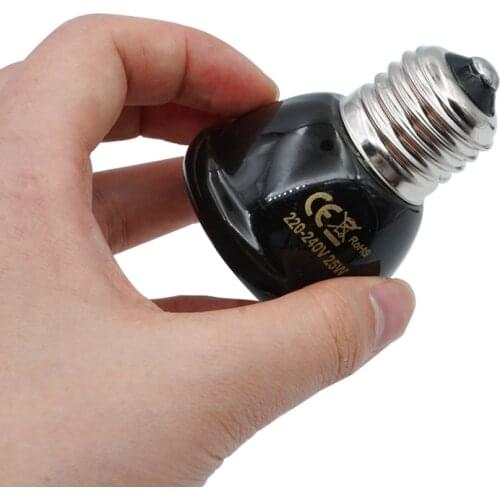 E27 Mini Pet Reptile Infrared Ceramic Heating Lamp 220V-240V Heat Emitter Light Bulb 25W 50W 75W 100W