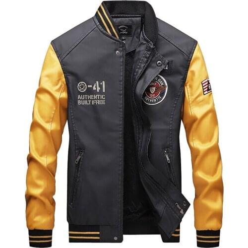 Motorcycle PU Leather Coats Autumn Winter Mens Casual Plus Velvet Thick Bomber Jacket Youth Handsome Baseball Leather Jackets