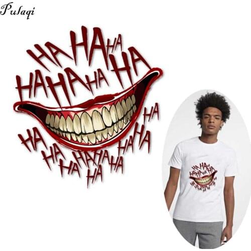 Hippie Skull Patch HAHA Thermo Stickers On Clothes Application Of One Heat-Sensitive Patches For Clothes Heat Transfers Stripes