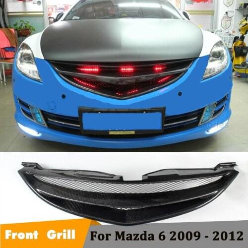 Real Carbon Fiber Grill Front Bumper Diffuser Mesh Racing Grille For Mazda 6 2009 2010 2011 2012