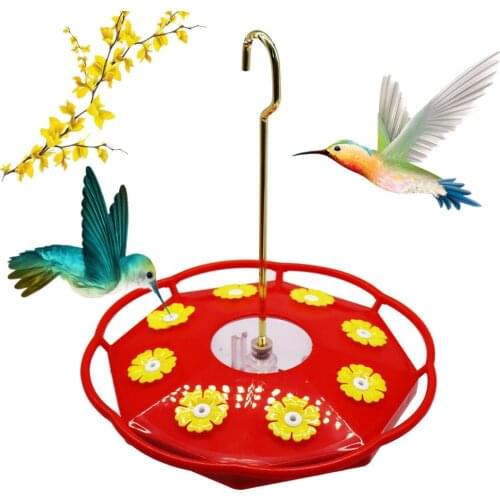 New Plastics Bird Water Feeder Bottle Hanging Hummingbird Feeder Garden Outdoor Plastic Flower Iron Hook Pet Bird Supplies