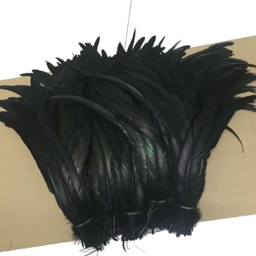 Wholesale 500PCS black rooster tail feathers 35-40 cm / 14-16 inches wedding decoration diy crafts
