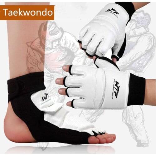 Half Finger Taekwondo Training Gloves Foot Protector Gear for Kickboxing Martial Arts Boxing Muay Thai Gym Mitts Sparring Gloves