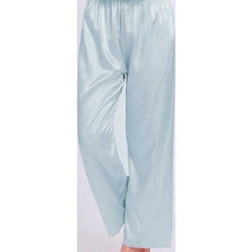 Plus Size Oversized Couple China Quality Satin Silk Elastic Waist Pajama Sexy Trouser Sleepwear Silky Pant Night Home Women Man