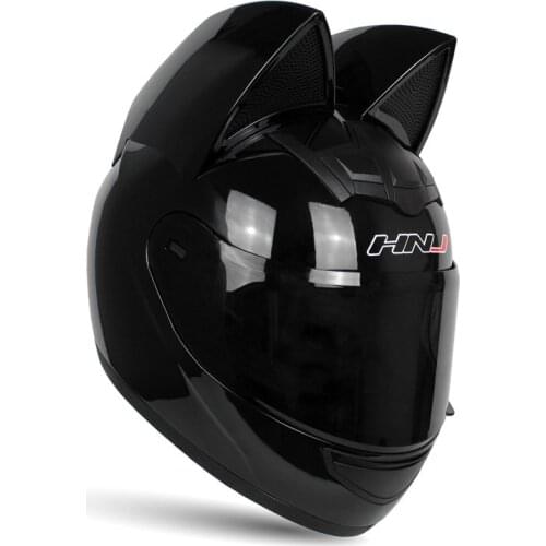 Personality cool cat ears electric motorcycle helmet full face helmet summer men and women racing couple motorcycle helmet