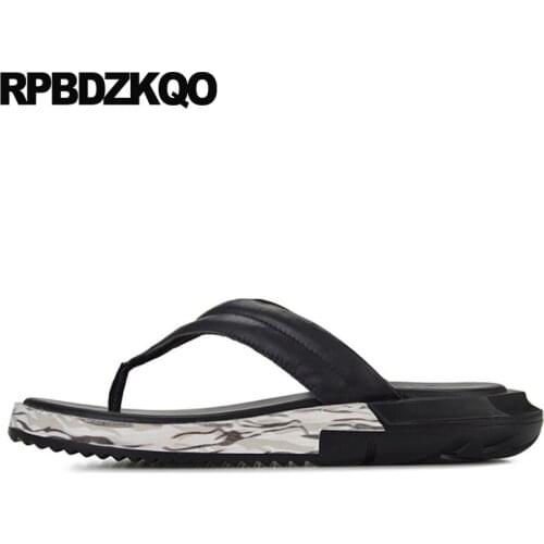 Flip flop summer plus size large fashion 45 designer shoes men high quality slippers slides genuine leather black native sandals