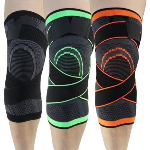 TLEVGGS 1PC Sports Kneepad Men Pressurized Elastic Knee Pads Support Basketball Volleyball Brace Protector Fitness Gear