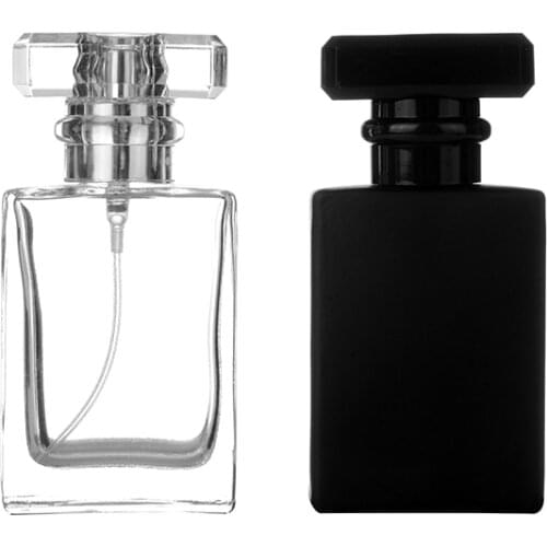 10pcs/lot 30ml 50ml Glass Empty Perfume Bottles Square Spray Atomizer Refillable Bottle Scent Case with Travel Size Portable