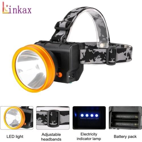 IR Sensor Headlight USB Charging Induction LED Headlamp 2 Modes LED Head Light Lamp Lantern 18650 Battery Fishing Headlamp