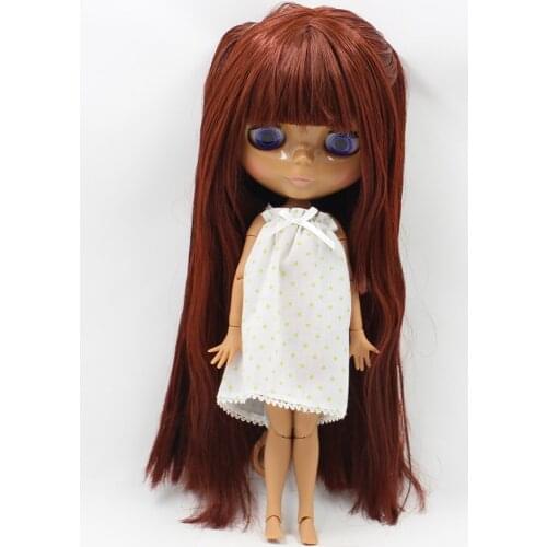 Joint body Nude blyth dolls black skin long hair l Fashion doll 2018