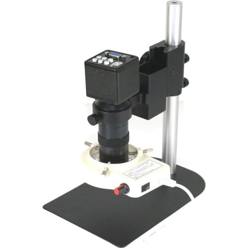 USB VGA outputs CCD CMOS Industrial microscope video Camera +130X C-Mount lens+56 Led ring light for bga IC phone pcb