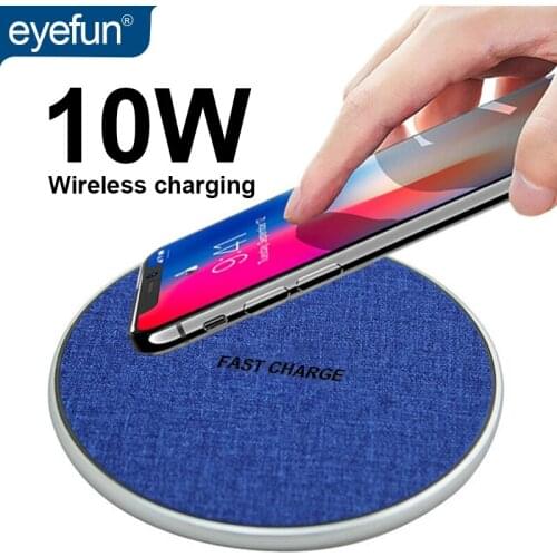 Charger usb wireless charger Qi Charging 10W Fast wireless charger stand cloth pattern for 11 Xs Max/XR/X/8 Mate30 Pro S9 S10