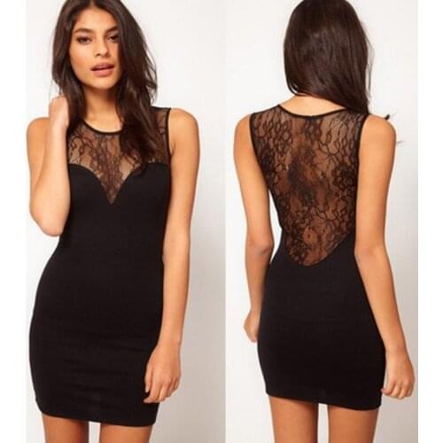 2018 Summer Womens Mini Skirt Slim Lace Fashion Sexy Splicing Tank