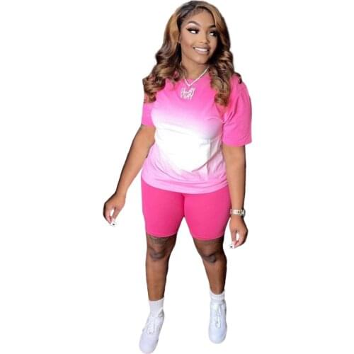 Womens Sweatshirt Set 2021 Summer New Round Neck Loose Shorts Sports Trouser Suits Two-Piece Suit Womens Clothing Summer