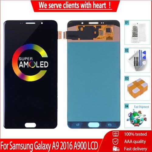 For Samsung Galaxy A9 2016 A900 A900F SM-A9000 LCD Display With Touch Screen Super AMOLED Digitizer Assembly Replacement LCDs