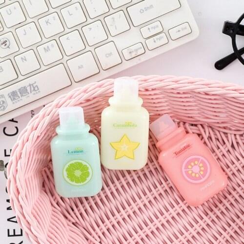 1 Pcs Cute Cartoon Creative Kawaii Mini Fruits Pattern Bottle Shape 6M Correction Tape School Student Correction Stationery