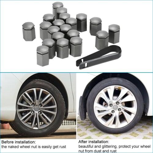 2018 20Pcs/set 17mm Car Wheel Nut Bolt Covers Plastic Caps + Removal Tool for Vauxhall 17 * 30mm
