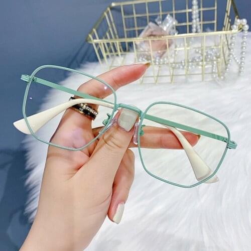 2021 Hot fashion New transparent square Plain glasses PC plain glass spectacles vintage eyeglass frame glasses Decorative glasse