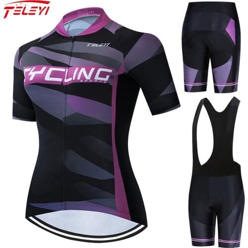 2021 Teleyi Sport Cycling Clothing Women Cycling Set Quick Dry MTB Bike Clothing Anti-UV Bicycle Wear Cycling Jersey Sets#21