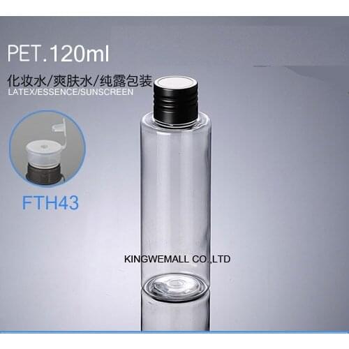 Hot New 300 pcs 120ml Bottle Empty Plastic Makeup Perfume Container Pump Transparent +black cap
