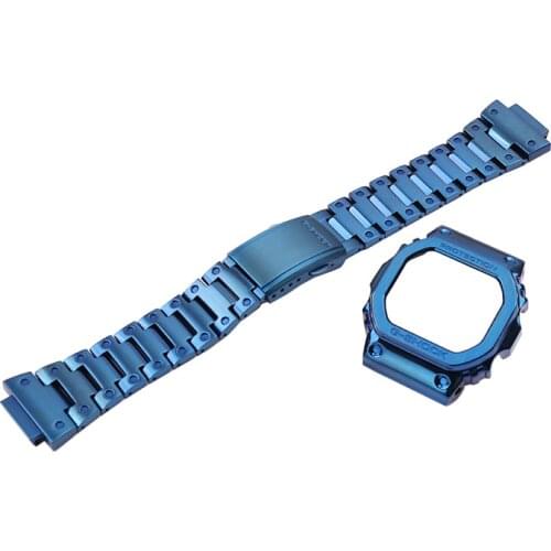 Stainless Steel Strap Watch Case Mens Accessories DW5600 DW5000 DW5030 DW5035 Metal Bracelet Outdoor Sports for Casio G-SHOCK