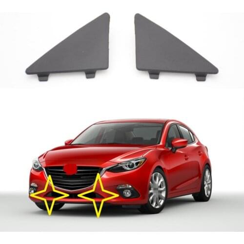 1 Pair BHN1-50-101/02 Triangle Trim Covers Front Lower Bumper Triangle Trim Caps for MAZDA 3 AXELA 2014-2017