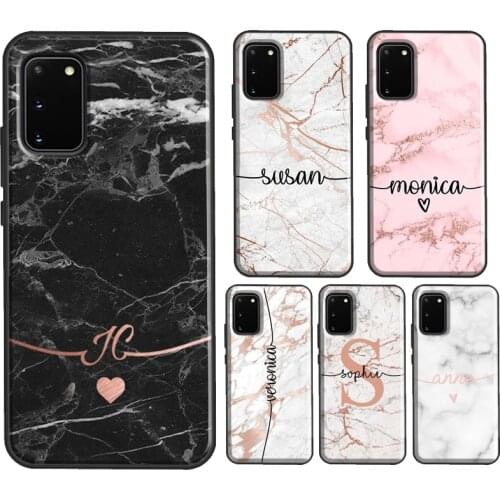 PERSONALISED GOLD MARBLE NAME INITIALS Fundas For Samsung Galaxy S21 Ultra S20 FE S8 S9 S10 Note 10 Plus 9 Note 20 Ultra Case