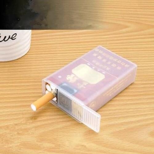 1PCs Portable Transparent Plastic Cigarette Case Box 20 Sticks Anti-Pressure Holder Smoking Sweat-Proof Sliding Cover Closed