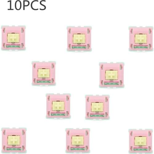 For Keyfirst Gateron Cream Custom Switch 5pin RGB linear 62g force mx clone switch for mechanical keyboard 50m pink green