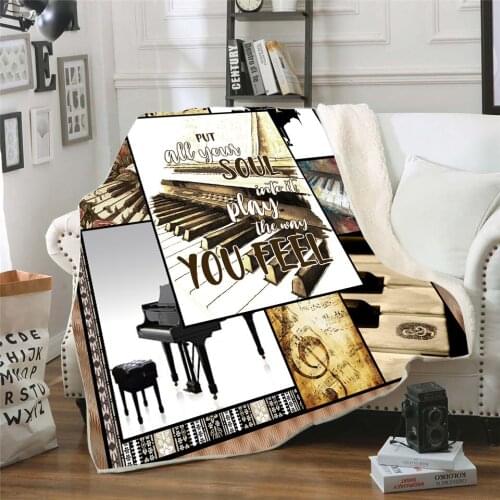 Piano Fleece Blanket 3D full printed Wearable Blanket Adults/kids Fleece Blanket Sherpa Blanket Drop Shipping 02