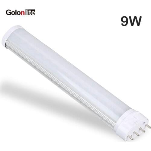 Golonlite 9W 2G11 LED PL lamp tube replace CFL 18W PLL light 227mm long CE Ra80 PF0.9 3 years warranty China factory price