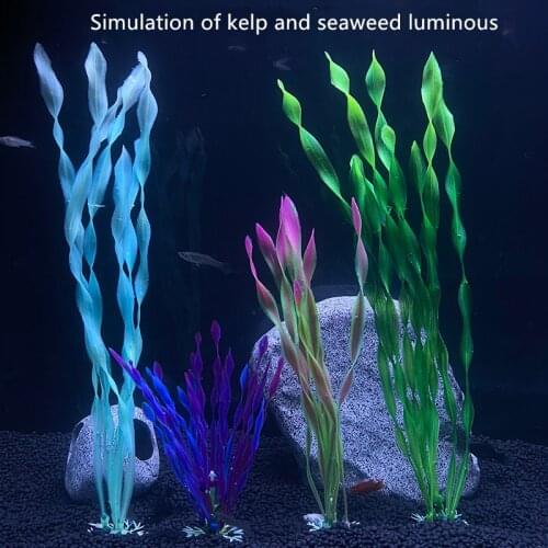 Artificial Aquatic Plant Aquarium Plastic Fish Tank Decorations Vivid Simulation Creature Landscape Home Water Grass 10PCS Kelp